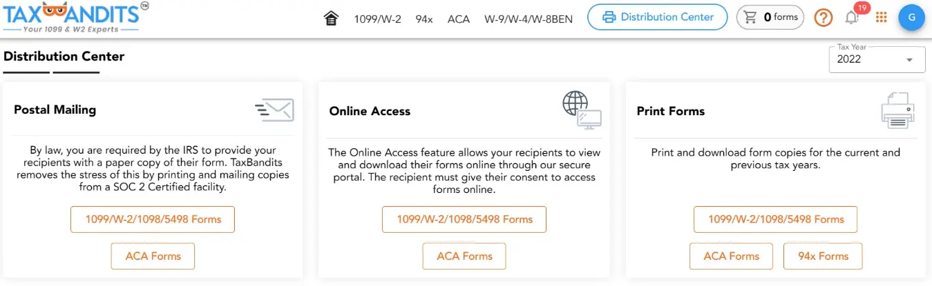 Distribute Recipient Copy (Online/Postal)